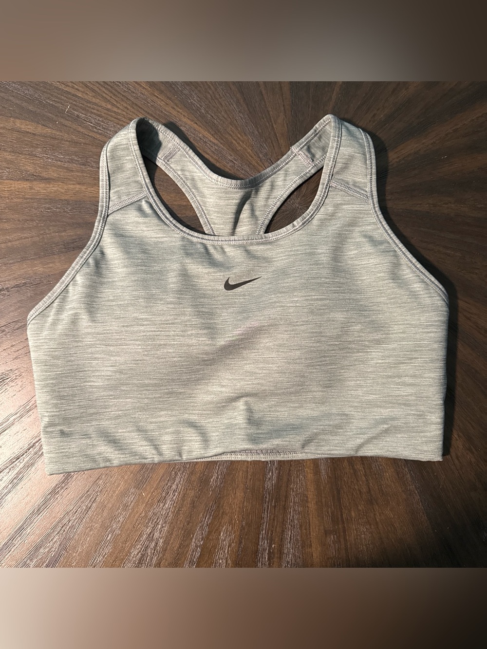 Nike Light Grey Racerback Sports Bra with Swoosh